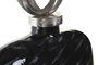 DKD Home Decor Jarron Moderno Negro Cristal y Aluminio 14 x 48 x 28 cm