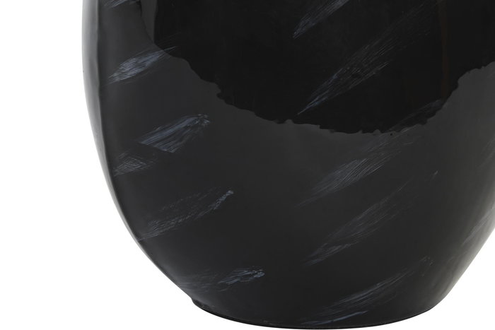 DKD Home Decor Jarrón Moderno Negro Plateado Cristal y Aluminio 13 x 41 x 23 cm