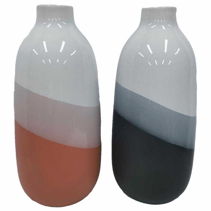 DKD Home Decor Jarrón de Dolomita Tricolor 13x13x29 cm (Pack de 2)