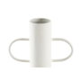 DKD Home Decor Jarrón Metal y Fibra Blanco y Natural 20x16x40 cm