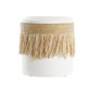 DKD Home Decor Jarrón Metal y Fibra Blanco y Natural 20x16x40 cm