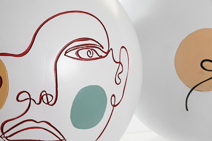 DKD Home Decor Jarrón Multicolor Blanco Cara Abstracto Resina (2 Unidades) 25.5 x 22 x 25.5 cm DKD Home Decor Jarrón Multicolor Blanco Cara Abstracto Resina (2 Unidades) 25.5 x 22 x 25.5 cm