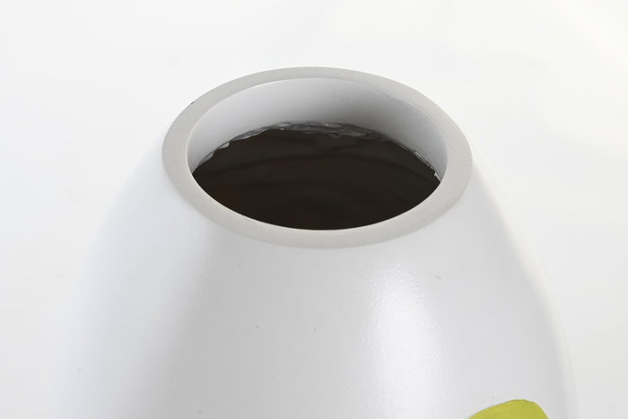 DKD Home Decor Jarrón Multicolor Blanco Resina Cara Abstracto 20.5 x 38 x 20.5 cm