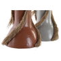 DKD Home Decor Set de 2 Jarrones de Bambú y Fibra Gris y Terracota