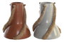 DKD Home Decor Jarrón Balines Gris Terracota Bambú Fibra 26 x 30 x 26 cm (2 Unidades)