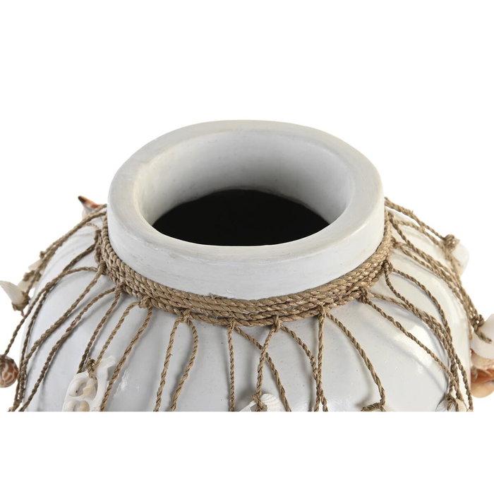 DKD Home Decor Set de 2 Jarrones de Bambú y Conchas Azul y Blanco DKD Home Decor Set de 2 Jarrones de Bambú y Conchas Azul y Blanco