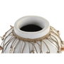 DKD Home Decor Set de 2 Jarrones de Bambú y Conchas Azul y Blanco