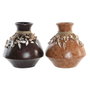 DKD Home Decor Jarrón Bambú y Conchas 30x30x32 cm (Pack de 2)