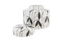 DKD Home Decor Tibor de Porcelana Hojas Blanco