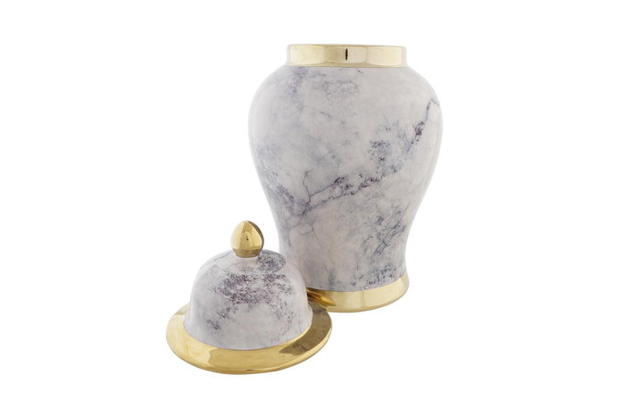 DKD Home Decor Tibor Moderno Azul Dorado Porcelana (2 Unidades) 17 x 32 x 17 cm