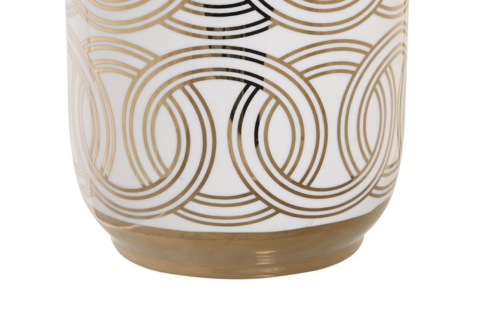 DKD Home Decor Jarrón Oriental Fana Porcelana Blanco Dorado 16x16x42 cm DKD Home Decor Jarrón Oriental Fana Porcelana Blanco Dorado 16x16x42 cm