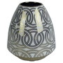 DKD Home Decor Jarrón de Porcelana Cromado Blanco y Dorado FANA