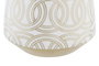 DKD Home Decor Jarrón de Porcelana Cromado Blanco y Dorado FANA