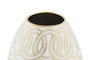 DKD Home Decor Jarrón de Porcelana Cromado Blanco y Dorado FANA