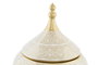 DKD Home Decor Tibor de Porcelana Cromado Blanco y Dorado FANA