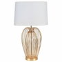 DKD Home Decor Lámpara de Sobremesa de Metal y Poliéster, Set de 2 Surtido (Dorado, Plateado, Blanco) de 35x35x63 cm