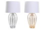 DKD Home Decor Lámpara de Sobremesa de Metal y Poliéster, Set de 2 Surtido (Dorado, Plateado, Blanco) de 35x35x63 cm