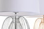 DKD Home Decor Lámpara Sobremesa Moderno Dorado Plateado Blanco Metal Poliéster 35 x 63 x 35 cm (2 Unidades)
