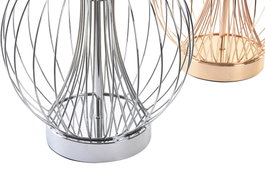 DKD Home Decor Lámpara de Sobremesa Metal Surtido de 2 Unidades (Dorado, Plateado, Blanco) de 32,5x32,5x52 cm