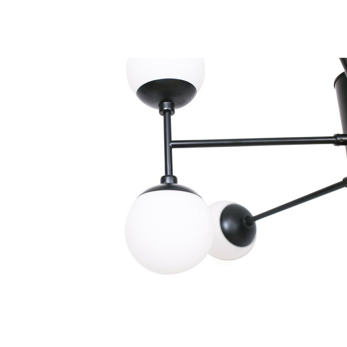 DKD Home Decor Lámpara de Techo de Cristal y Metal con 9 Bolas, Negro DKD Home Decor Lámpara de Techo de Cristal y Metal con 9 Bolas, Negro
