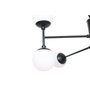 DKD Home Decor Lámpara de Techo de Cristal y Metal con 9 Bolas, Negro