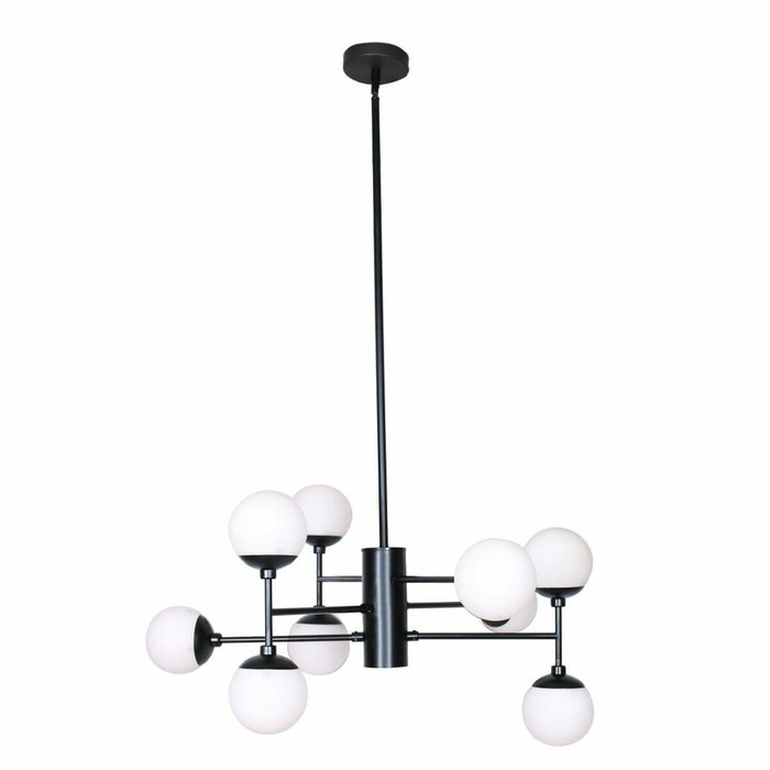 DKD Home Decor Lámpara de Techo de Cristal y Metal con 9 Bolas, Negro DKD Home Decor Lámpara de Techo de Cristal y Metal con 9 Bolas, Negro