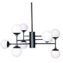 DKD Home Decor Lámpara de Techo de Cristal y Metal con 9 Bolas, Negro