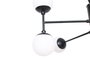 DKD Home Decor Lámpara de Techo de Cristal y Metal con 9 Bolas, Negro