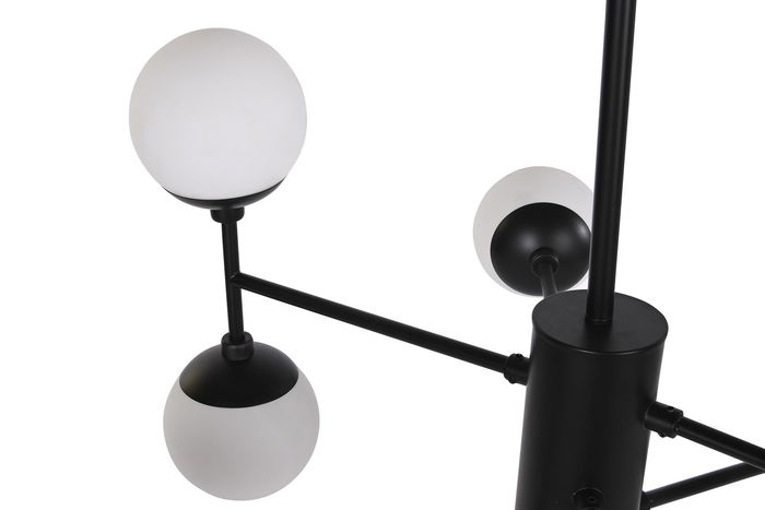 DKD Home Decor Lámpara de Techo Moderna Negro Cristal y Metal 9 Bolas 80 x 60 x 80 cm