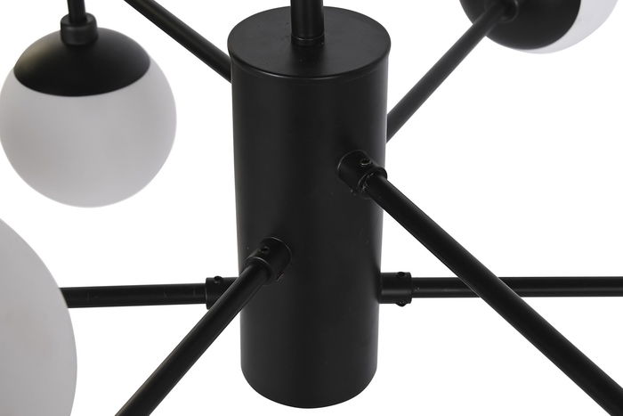 DKD Home Decor Lámpara de Techo Moderna Negro Cristal y Metal 9 Bolas 80 x 60 x 80 cm