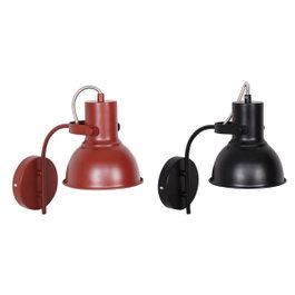 DKD Home Decor Lámpara Aplique Metal Negro y Rojo (Pack de 2)
