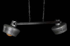 DKD Home Decor Lámpara de Techo Estilo Loft Gris Marrón Oscuro Hierro Mango 2 Focos 104 x 25 x 28 cm