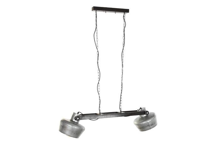 DKD Home Decor Lámpara de Techo Estilo Loft Gris Marrón Oscuro Hierro Mango 2 Focos 104 x 25 x 28 cm