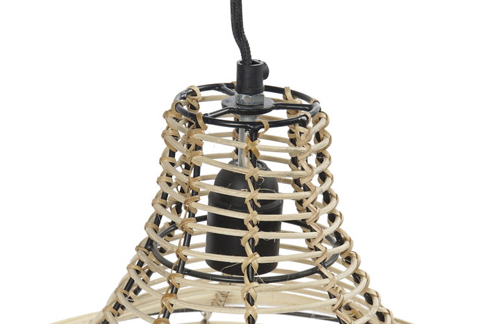 DKD Home Decor Lámpara de Techo de Yute y Metal Natural
