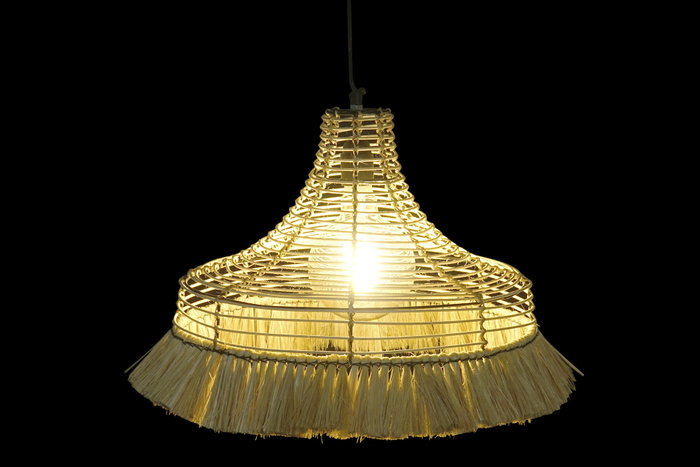 DKD Home Decor Lámpara de Techo de Yute y Metal Natural