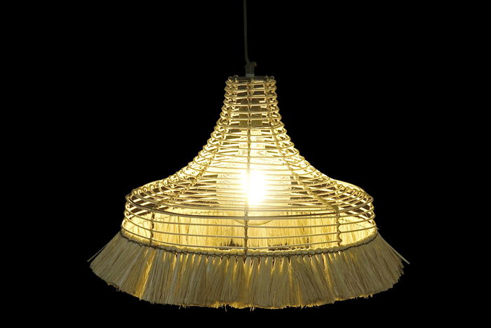 DKD Home Decor Lámpara Techo Colonial Yute Natural 45 x 36 x 45 cm