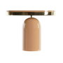 DKD Home Decor Lámpara de sobremesa de hierro lacado rosa y dorado