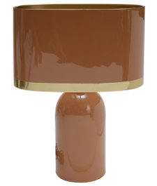 DKD Home Decor Lámpara de sobremesa de hierro lacado rosa y dorado