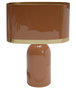DKD Home Decor Lámpara de sobremesa de hierro lacado rosa y dorado