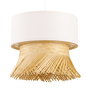 DKD Home Decor Lámpara de Techo de Bambú y Poliéster con Flecos E27
