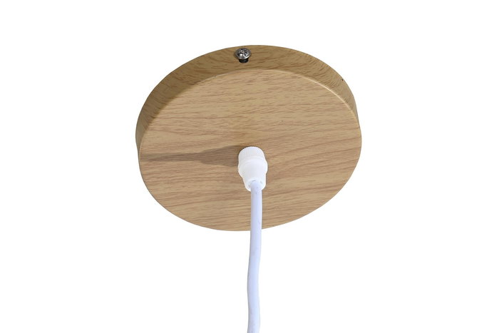 DKD Home Decor Lampara Techo Urban Natural Blanco Bambu Poliester 50 x 50 x 25 cm