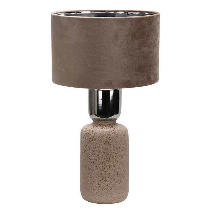 DKD Home Decor Lámpara de Sobremesa de Cerámica y Terciopelo Marrón DKD Home Decor Lámpara de Sobremesa de Cerámica y Terciopelo Marrón