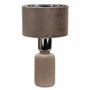 DKD Home Decor Lámpara de Sobremesa de Cerámica y Terciopelo Marrón