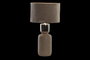 DKD Home Decor Lámpara de Sobremesa de Cerámica y Terciopelo Marrón