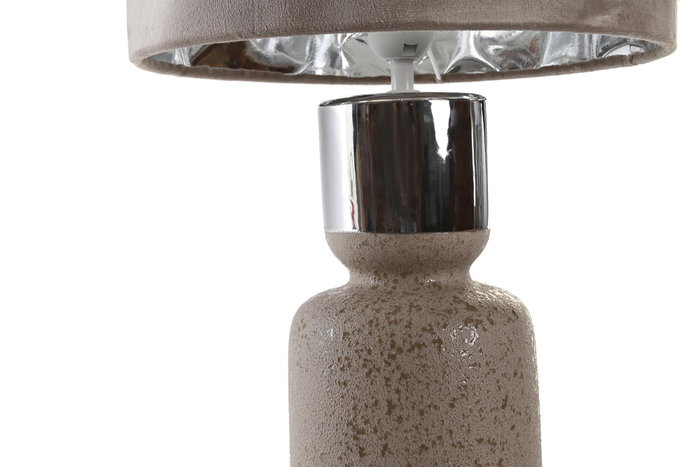 DKD Home Decor Lámpara de Sobremesa de Cerámica y Terciopelo Marrón DKD Home Decor Lámpara de Sobremesa de Cerámica y Terciopelo Marrón