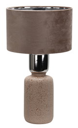 DKD Home Decor Lámpara de Sobremesa de Cerámica y Terciopelo Marrón