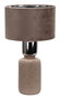 DKD Home Decor Lámpara de Sobremesa de Cerámica y Terciopelo Marrón