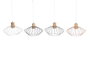 DKD Home Decor Lámpara de Techo de Metal y Pino, Surtido de 4 Colores, E27