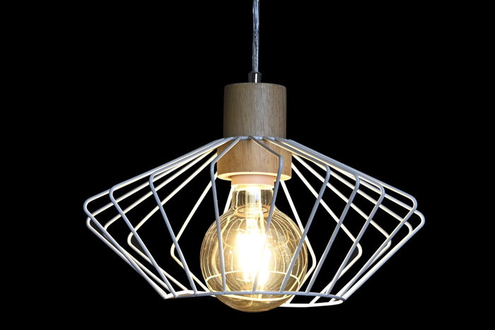 DKD Home Decor Lámpara de Techo de Metal y Pino, Surtido de 4 Colores, E27