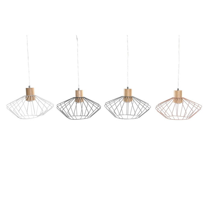 DKD Home Decor Lámpara de Techo de Metal y Pino, Surtido de 4 Colores, E27